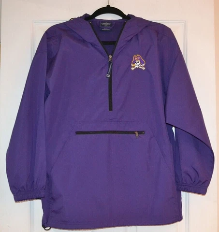Charles River East Carolina ECU Pirates Pullover Rain Jacket Size XS XSmall EUC Cover