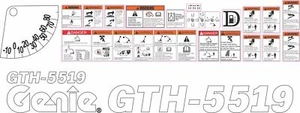 Genie GTH-5519 Decal Kit - Very Nice Aftermarket Decal Kit, High Quality Decals - Picture 1 of 1