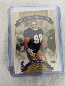 🏆 2002 Donruss Classics Timeless Tributes /100 ANTHONY WEAVER RC #184 RAVENS - Picture 1 of 2
