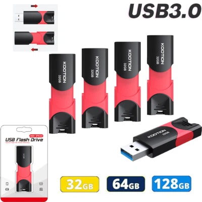 USB 3.0 Flash Drive Retractable USB Drive 32G 64G 128G Thumb Memory Stick Lot - Image 1 of 4