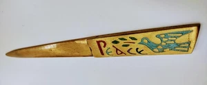 Vintage massiver Messing Brieföffner Terra Sancta Gilde 1968 Israel 7,5" "Frieden" - Bild 1 von 6