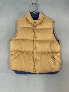 Vintage 90s LL Bean Goose Down Puffer Vest Men Large Regular Tan - Picture 1 of 6