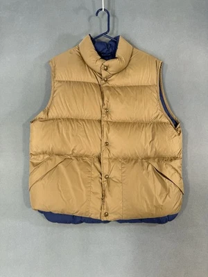 Vintage 90s LL Bean Goose Down Puffer Vest Men Large Regular Tan - Image 1 of 4