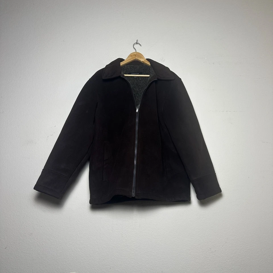 Claiborne Outerwear Imitación Gamuza Sherpa Vellón Forrado Abrigo Chaqueta Hombres L Marrón Gorp Foto 1 de 4