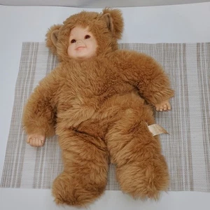 Anne Geddes, Baby face cuddly brown bear 15" - Picture 1 of 12