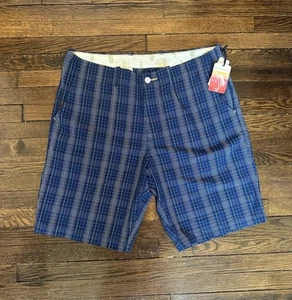 NWT Tommy Bahama Shorts Men's 36 Blue Beach Drive Plaid Check Bermuda Flat Front - Picture 1 of 10