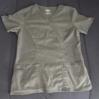 Cherokee Workwear Women's Solid Gray Scrub Top Size M - Image 1 of 3