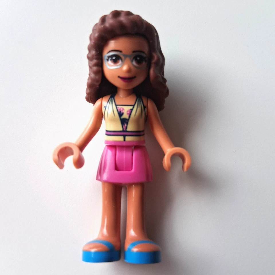 LEGO Friends Olivia Minidoll Figure Pink Skirt, Glasses, Curly Hair Genuine Lego - Image 1 of 1