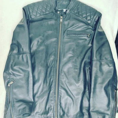 Andrew Marc Marc New York steel blue motorcycle jacket coat - Image 1 of 4