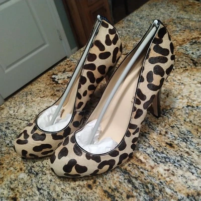 Ivanka Trump Janie Pump Heels Womens Size 10M Leopard Print Leather CalfHair EUC - Image 1 of 4