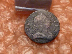 Original 1775 George III Revolutionary War Era Colonial Halfpenny #1 - Picture 1 of 2