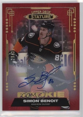 2021-22 Upper Deck Stature Rookies Red /35 Simon Benoit #112 Rookie Auto RC - Image 1 of 2