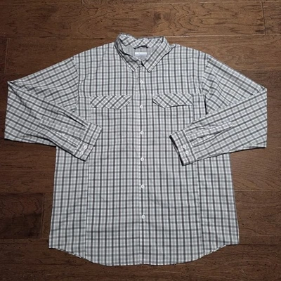 Camisa Columbia Abotonada XL Silver Ridge Lite Cuadros Manga Larga Senderismo Campamento Peces Foto 1 de 4