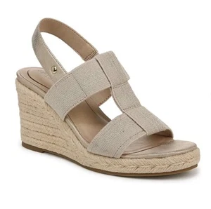 LifeStride Sandalo Donna Siesta Elasticizzato Taupe Espadrillas Zeppa Taglia 10 Tacco - Foto 1 di 5