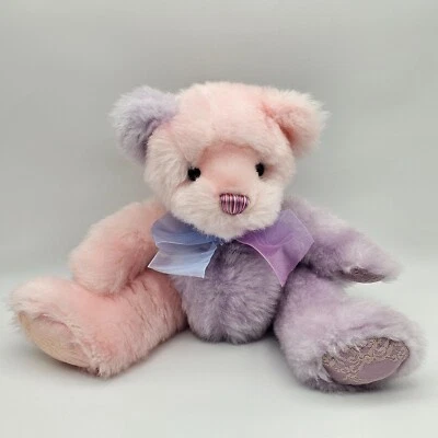 First & Main Teddy Bear Plush CAITLYN Pink & Lavender Stuffed Animal Toy 1684 8" - Image 1 of 4