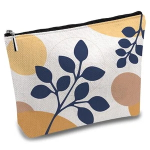 CREATCABIN Boho Leaf Makeup Bags for Women Travel Cosmetic Organizer Metal Zi... - Picture 1 of 6