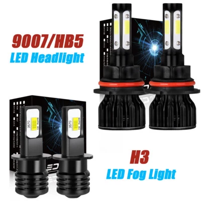 Светодиодные фары дальнего/ближнего света для Isuzu Trooper 1994-2002 4X 6500K + противотуманные лампы - Изображение 1 из 4