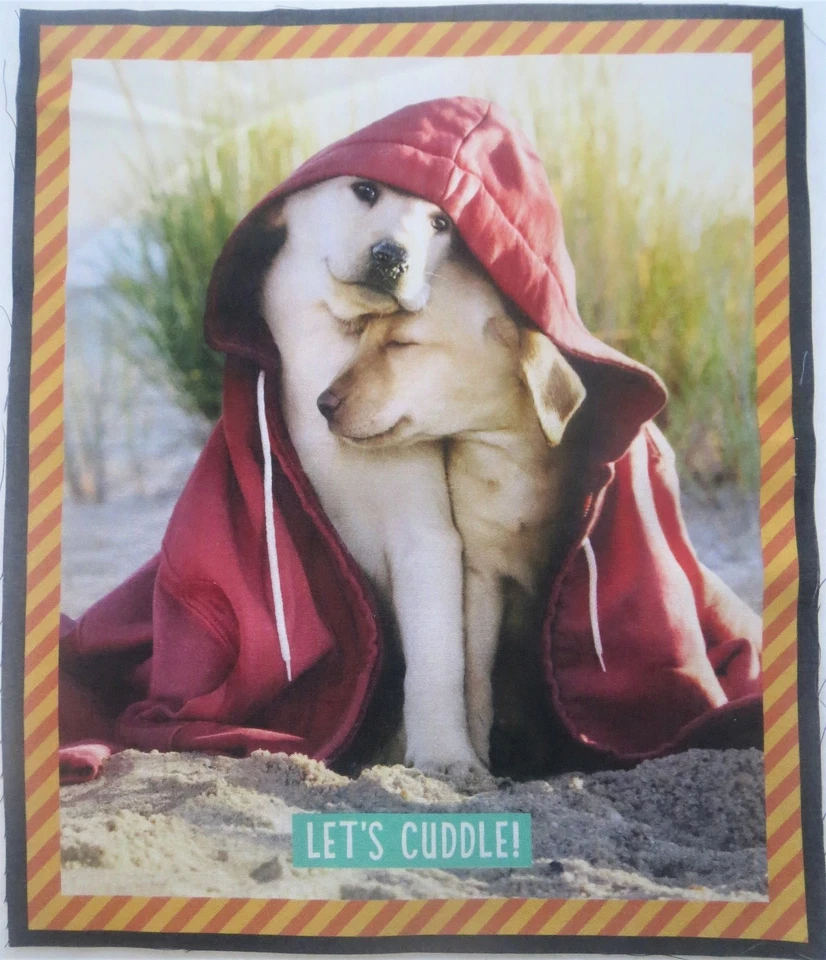 Pug Puppy Dog Fabric 13.25" X 11" Quilt Block Digital Image Robert Kaufman