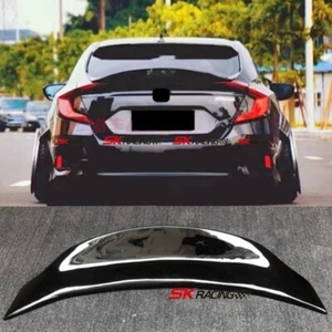 FOR 2016-2019 HONDA CIVIC 10TH  GLOSS BLACK REAR SPOILER WING NEW STYLE - Picture 1 of 9