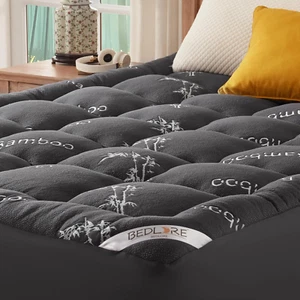 BEDLORE King Mattress Topper Viscose Derived from Bamboo, Thick Pillow Top Mattr - Picture 1 of 12
