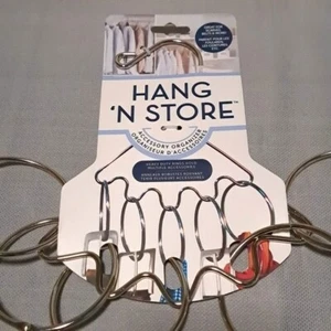Accessory Organizer Hang Silver Open Ring Purchase Scarves Belts Ties Jewelry - Picture 1 of 23