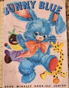 BUNNY BLUE Vintage Rand McNally Junior Elf Book 1954? Good Condition ๐บ๐ธ - Picture 1 of 9