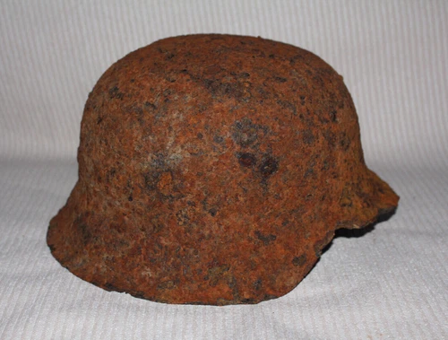 German Helmet Stahlhelm Steel WW2 Original from KURLAND Battle Damage