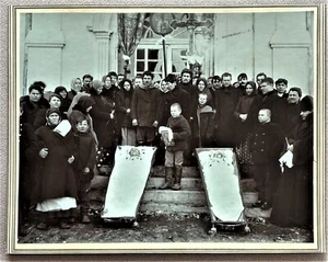 unusual & large vintage post mortem photo Donbas Ukraine Russia 1905 - Picture 1 of 4
