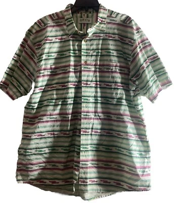 CAMISA ORVIS Sporting Traditions Hombre VERDE BLANCA MANGA CORTA Abotonada XL Foto 1 de 4