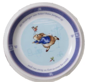2001 WEDGWOOD PETER RABBIT CHILD 6”PLATE Blue Band Mr. McGregor Made England EC - Picture 1 of 8