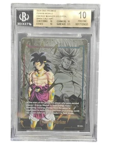 BGS 10 Pristine Broly Gold Energy Marker E01-03 Dragon Ball Super Fusion World - Picture 1 of 2