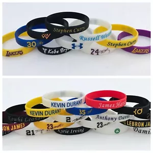 1 (One) KIDS SIZE NBA PLAYERS SILICONE BRACELET  - Picture 1 of 4