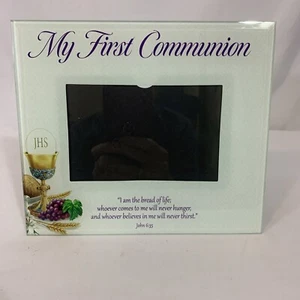 Picture Frame My First Communion Glass Photo SZ 5x3 Frame SZ 8x7 Desk - Picture 1 of 6