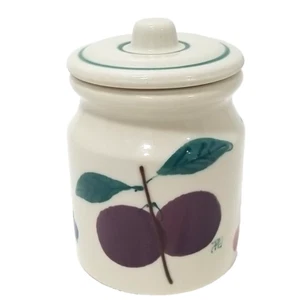 Vtg Hartstone Pottery Fruit Salad Canister 1983 Hand Painted Artist Initial 5.5" - Picture 1 of 13