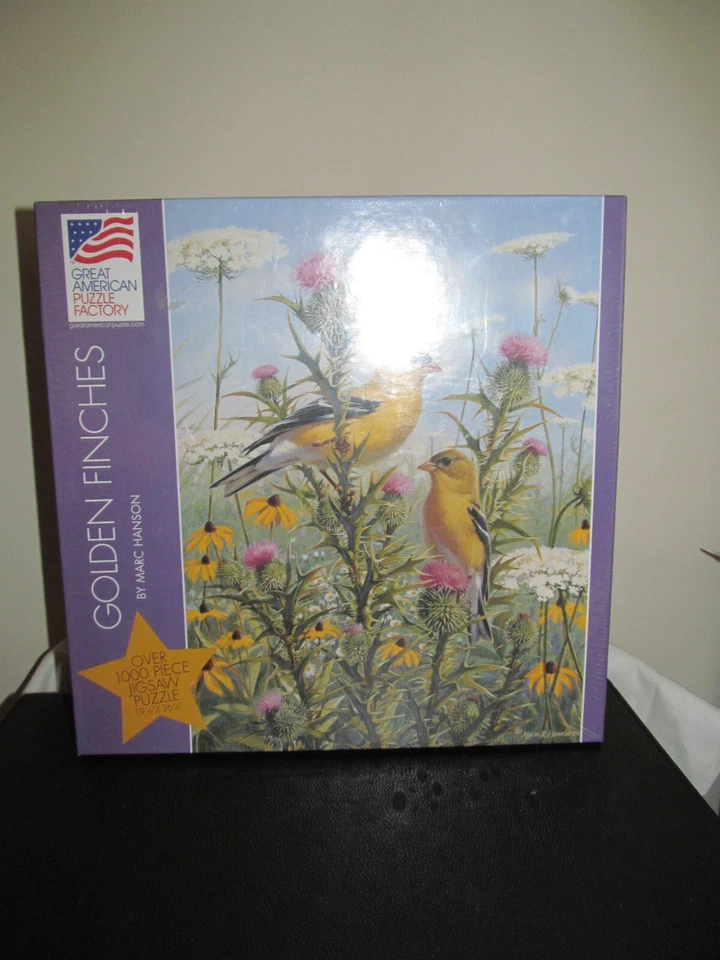 Vintage Great American Puzzle Factory 1000 Piece Puzzle Golden Finches NOS - Image 1 of 3