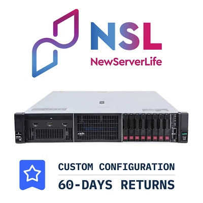 HP ProLiant DL380 Gen10 8SFF 2x Gold 6126 2.6GHz =24 Cores 64GB P408i-a 4xRJ45 - Image 1 of 3