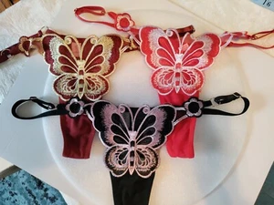 Women's Sexy Lace Embroidery Thongs, Hollow Out Mesh Sheer Panties Lingerie - Picture 1 of 8