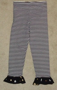 Bonnie Jean Girls Striped Leggings Stars Ruffled Hem Size 6X - Picture 1 of 3