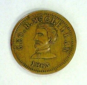 1963 GEO.B Mc. CLELLAN CIVIL WAR TOKEN XF+ SCRATCHED REDUZIERT 7/9/25 (9964) - Bild 1 von 2