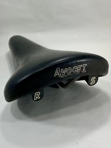 Vintage Avocet RS Seat Black Leather Race Saddle Road Racing 70s 80s R S VTG - Picture 1 of 16