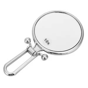 Double Sided Makeup Mirror 10x Magnifying Foldable Handheld Cosmetic Mirror HR6 - Picture 1 of 10
