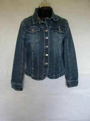 Chaqueta vaquera Live A Little para mujer azul con botones delanteros con cuello talla S Foto 1 de 4