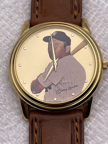 18K Yellow Gold Wristwatch Signed Mickey Mantle Limited Edition, Home Run # 84 Cover
