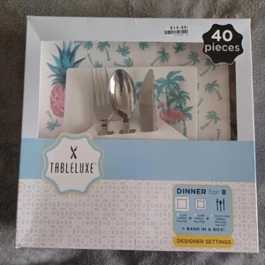 Tableluxe 40 Pieces Designer Setting Dinner For 8 Bash In A Box - Picture 1 of 2