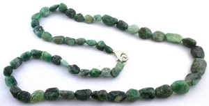 Emerald Crystal Nugget Bead Strand 18" Strand + FREE STERLING CLASP ECBSPC1 - Picture 1 of 2