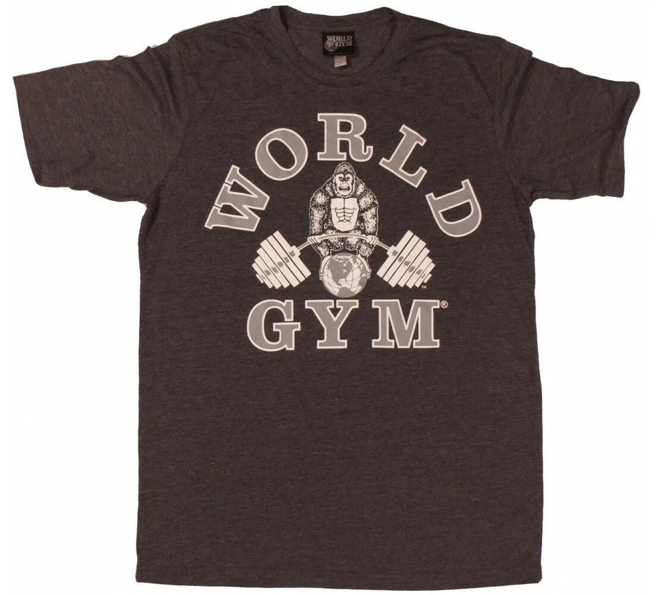 W158 World Gym Muscle Tee Shirt Bodybuilding Training Workout Gym - Image 1 of 1