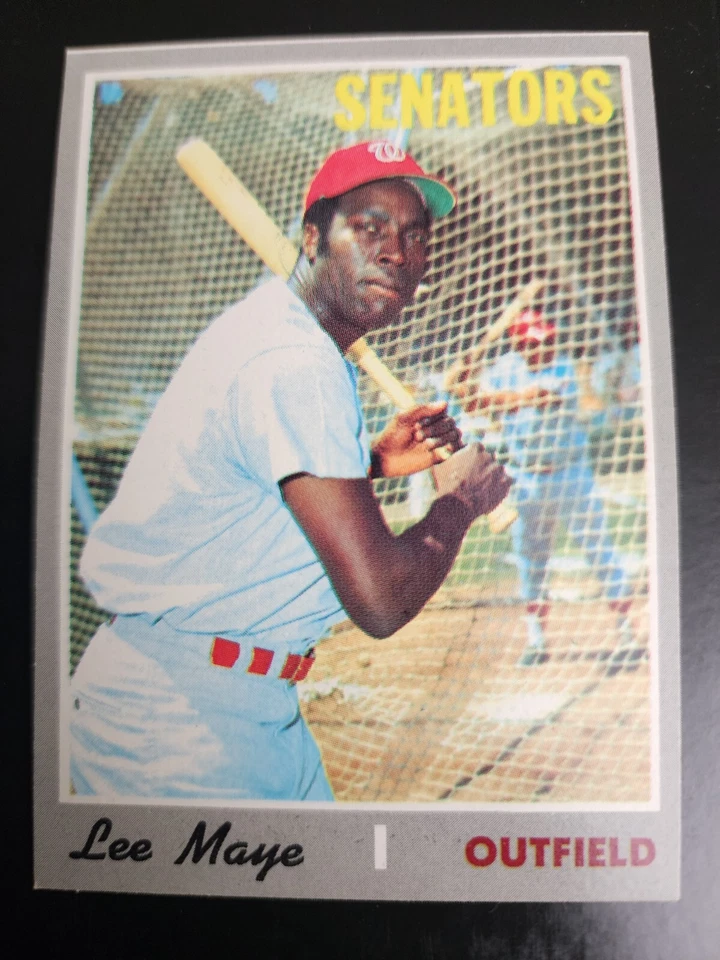 Tarjeta de béisbol MLB de colección Lee Maye 1970 Topps #439 de los senadores de Washington casi nueva Foto 1 de 2