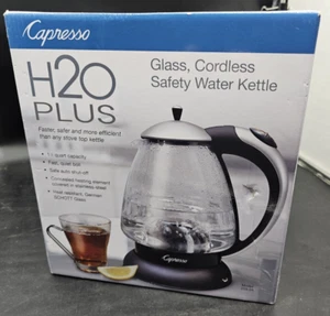 Capresso H2O Plus Clear Glass Cordless Electric Tea Kettle 1.5L/48 Ounces New - Picture 1 of 4