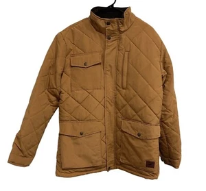 Yellowstone Mens Quilted Brown Jacket With Front Pockets Snap Closures Sz Medium - Picture 1 of 11