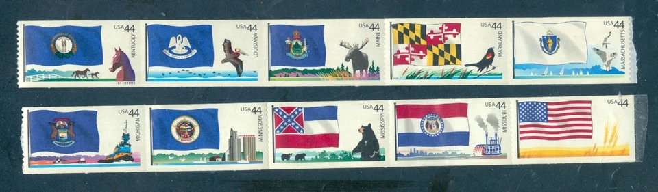 US 4293-4302 Flags of Our Nation, 2 Strips/5, Mint NH - Image 1 of 1